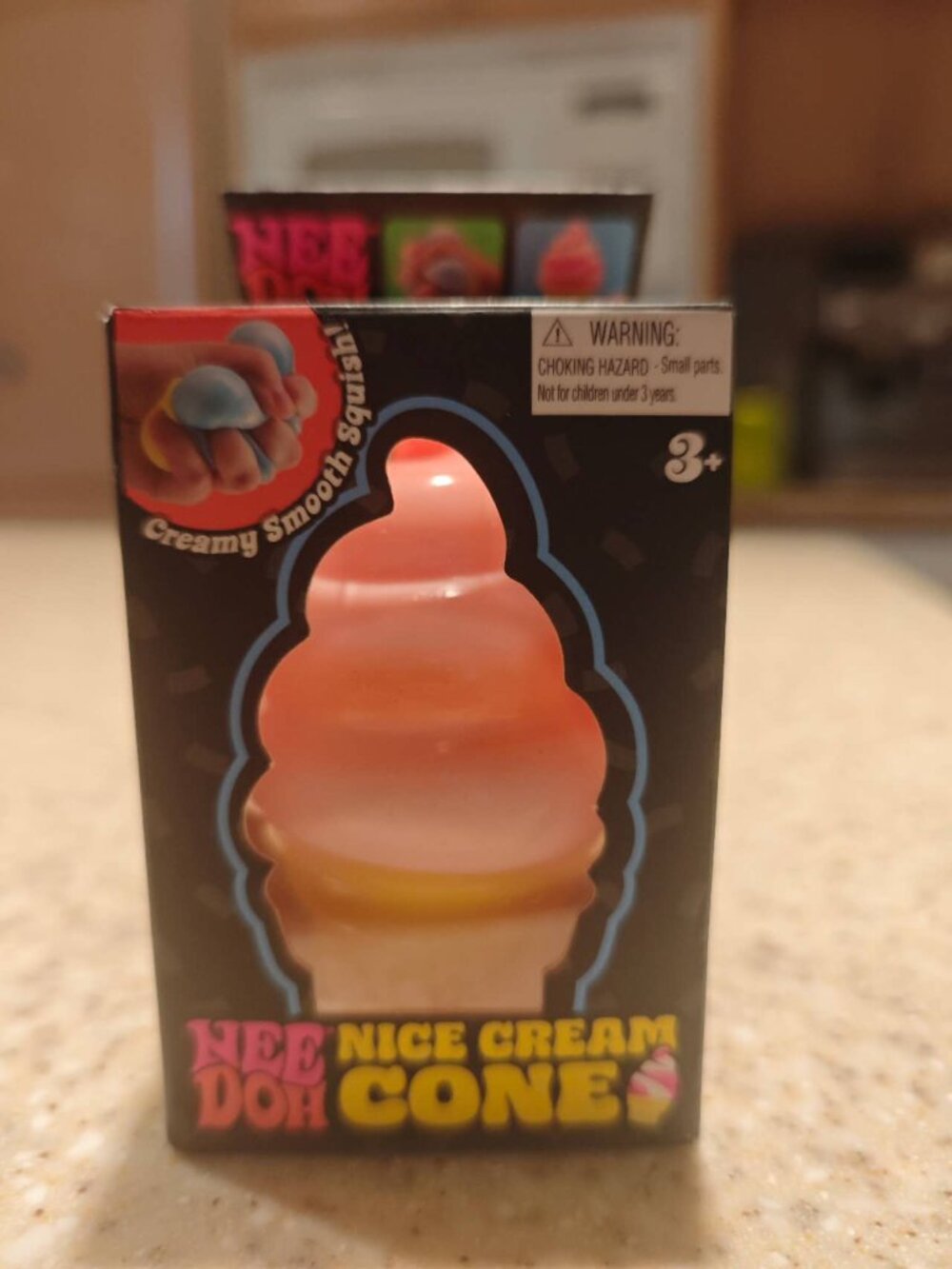 Schylling Needoh Nice Cream Cone - Sensory Squeeze Toy - Orange